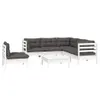 The Living Store 6-tlg. Garten-Lounge-Set mit Kissen Weiß Produktbild-Vorschau 4