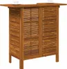 A wooden bar table with slatted sides and a flat top, presented against a white background. Náhľad obrázku produktu