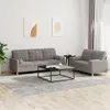 vidaXL 2-tlg. Sofagarnitur mit Kissen Taupe Stoff Produktbild-Vorschau 2