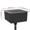 vidaXL Lavello da incasso a mano in acciaio inox nero Anteprima dell’immagine prodotto 8