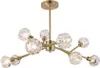A modern chandelier with multiple arms and crystal-like diffusers. Podgląd zdjęcia produktu