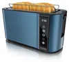 A blue Arendo toaster with bread inside, shown on a white reflective surface. Podgląd zdjęcia produktu