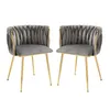 Two gray velvet chairs with gold metal frames are shown against a white background. Anteprima dell’immagine prodotto