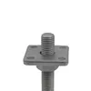 A close-up view of a metal post support with a threaded rod and a square base plate. Produktbild-Vorschau