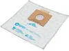 A single vacuum cleaner bag with a paper and plastic closure, laid diagonally on a white background. The bag has blue text and patterns. Anteprima dell’immagine prodotto
