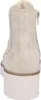 The back view of a beige Rieker women's Chelsea boot with a platform sole. Voir les images du produit