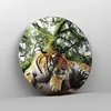 Wanduhr - Rund - Glasuhr - Tiger Dschungel Ruhe - 40x40cm - Produktbild-Vorschau 4