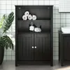 Badschrank BERG Schwarz 69,5x34x110 cm Massivholz Kiefer Produktbild-Vorschau 2