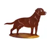 Edelrost Hund Labrador 85x61cm auf Platte Edelrost Produktbild-Vorschau 3