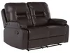 BELIANI Sofa Braun Kunstleder 2-Sitzer Relaxfunktion Retro Produktbild-Vorschau 6