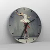 Wanduhr - Rund - Glasuhr - Ballerina Weiß Wand - 30x30cm - Produktbild-Vorschau 4