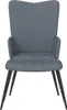 vidaXL Poltrona relax con sgabello in velluto grigio scuro Anteprima dell’immagine prodotto 3
