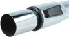 A close-up of a chrome vacuum cleaner extension tube with a black plastic button. Produktbild-Vorschau