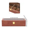6 Zellen Uhrenbox Gitter aus Holz und Samtstoff Vintage Produktbild-Vorschau 4