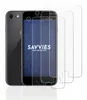 A smartphone and several screen protectors are displayed on a white background. Produktbild-Vorschau