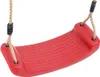 A red swing seat with rope hangers against a white background. Náhľad obrázku produktu