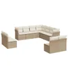 11-tlg. Garten-Sofagarnitur mit Kissen Beige Poly Rattan Produktbild-Vorschau 1
