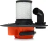 A close-up studio shot of a vacuum cleaner filter assembly. Produktbild-Vorschau