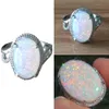 Mode Frauen super glänzende ovale Form künstliche Opal Ring Produktbild-Vorschau 4