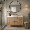 Skriňa pod umývadlo TIBU 80x50x46, dub Evoke, rýhovaný Náhľad obrázku produktu 3