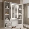 Armoire De Toilette Avec Miroir Rea Luna 70X80 Led Blanc Voir les images du produit 4