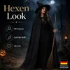 Halloween Umhang XL (160cm) Schwarz mit Kapuze für Vampire, Produktbild-Vorschau 3