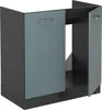 A product shot of a kitchen cabinet base unit with two doors. Produktbild-Vorschau