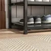 A close-up view of a shoe rack with shoes on it, placed on a rug. Náhled obrázku produktu