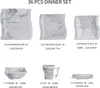 MALACASA, Flora, 36dílný jídelní servis, porcelánová sada Náhled obrázku produktu 2