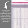 A close-up of a string curtain hanging from a rod, with text overlay explaining its features. Náhled obrázku produktu