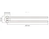 A technical drawing of a chrome towel rack with dimensions indicated. Produktbild-Vorschau