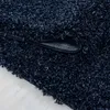Teppich Wohnzimmer Hochflor Marineblau 80x80 Rund Unicolor Produktbild-Vorschau 3