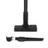 A black vacuum cleaner floor head and two attachments are shown against a white background. Produktbild-Vorschau