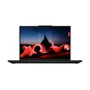A black Lenovo ThinkPad laptop is shown from the front on a white background. The screen displays a landscape image with red abstract shapes. Voir les images du produit