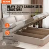A bed frame with its mattress lifted to reveal storage space underneath, showcasing its heavy-duty carbon steel structure and lifting mechanism. Náhled obrázku produktu