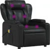 A black massage chair with purple circles indicating massage points. Náhled obrázku produktu