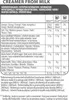 Nutritional information table for a milk creamer product. Produktbild-Vorschau