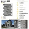 AMK Fassadenpaneel 200 Mix-Grau mit mehrfarbiger grauer Ziegeloptik und feiner Netzstruktur Produktbild-Vorschau