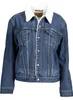 Damen Jeansjacke Blau mit Fell und Druckknöpfen - Stilvoll Produktbild-Vorschau 1