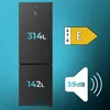 Kombikühlschrank aus schwarzem Glas, 200 cm hoch und 59,5 Produktbild-Vorschau 3