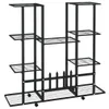vidaXL Stojak na kwiaty z kółkami 94,5x24,5x91,5 cm czarny Podgląd zdjęcia produktu 11