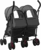 A twin stroller shown from a three-quarter rear view against a gray background. Náhled obrázku produktu