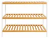 BEGRYF botník 70x26x55 cm bambus bílý regál se 3 policemi Náhled obrázku produktu 7