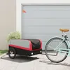 vidaXL Fahrradanhänger Schwarz und Rot 45 kg Eisen Produktbild-Vorschau 2