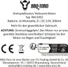 Product information and safety warnings for a BBQ-Toro rotisserie motor. Anteprima dell’immagine prodotto
