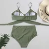 Bikini Damen Set Push Up Crossover Grün S Produktbild-Vorschau 3