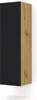A product image of a wall cabinet with a black front and a wood-grain side. Produktbild-Vorschau