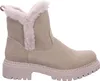 A single beige boot with cream-colored faux fur lining is shown against a white background. Voir les images du produit