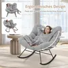 COSTWAY Schaukelstuhl, Schaukelsessel mit gepolstertem Produktbild-Vorschau 5