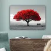 Leinwand Bilder 90x60 cm - Lebensbaum - Rot - Natur - Produktbild-Vorschau 4